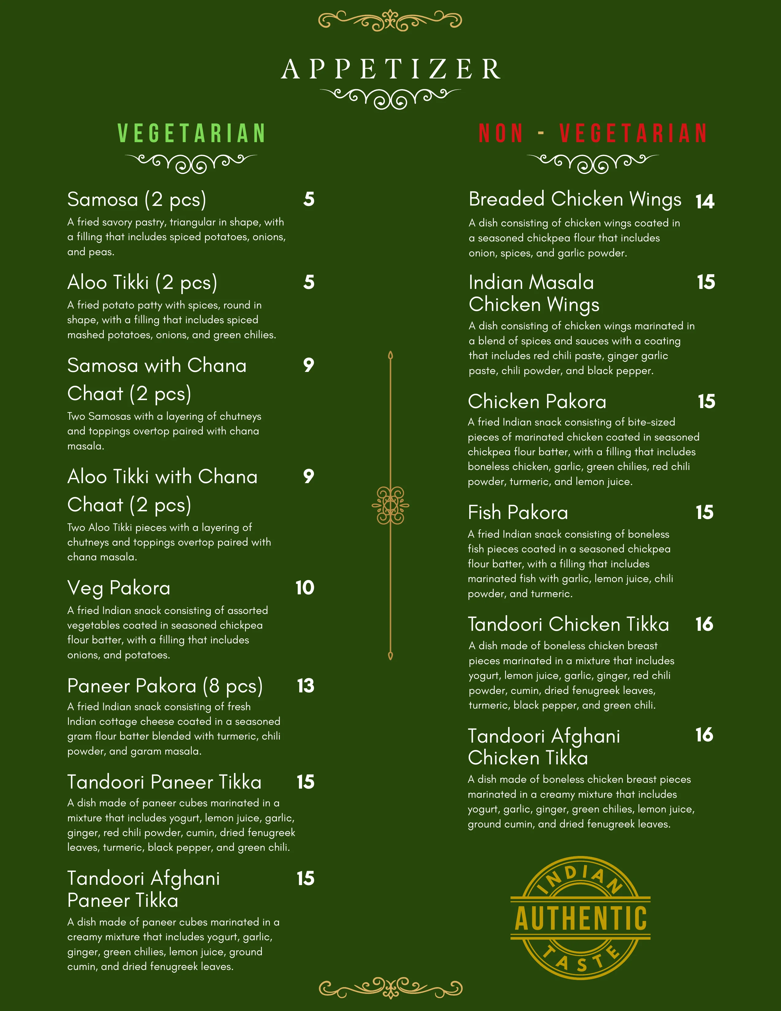 Amritsari Kulcha Hut Dine-In Menu Page 2
