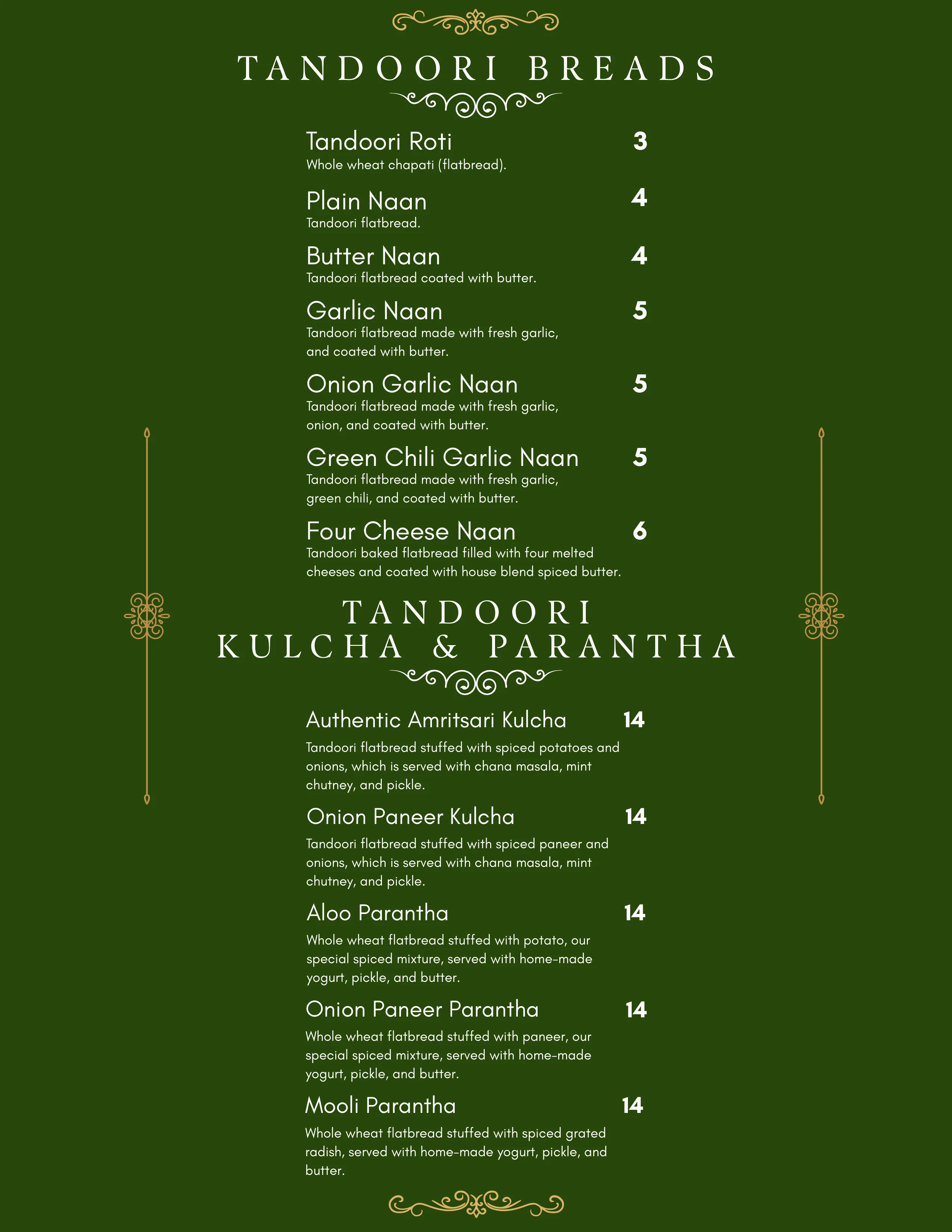 Amritsari Kulcha Hut Dine-In Menu Page 4